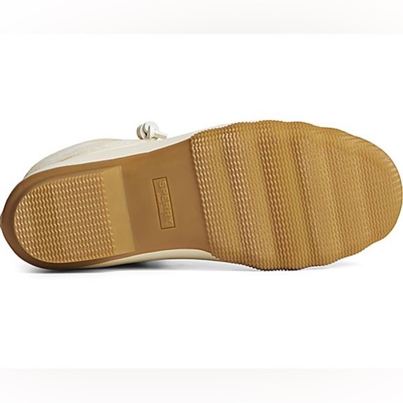 Sperry women’s saltwater Buffalo check duck boot Buffalo plaid wool shaft ivory - Picture 5 of 11